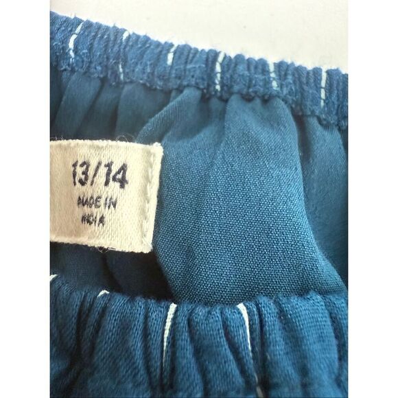 Abercrombie Kids Girls Open Shoulder Long Sleeve Blouse Blue Striped Size 13/14 - Picture 8 of 14